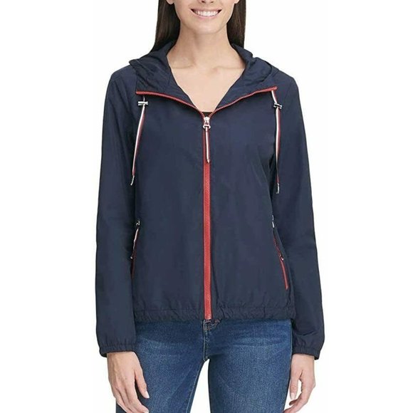 Tommy Hilfiger Jackets & Blazers - Tommy Hilfiger Ladies' Windbreaker Hoodie Jacket Navy